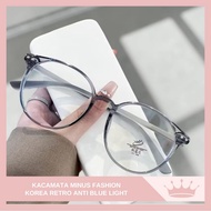 Korean Fashion Retro Anti-Blue Light Anti-Radiation Cat Eye Glasses Minus Eyeglass/s -0.50, -1.00 to