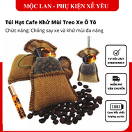 Túi treo cafe kèm tinh dầu chính hãng hazelnut - Túi thơm cafe treo xe + Tặng kèm lọ tinh dầu cà phê