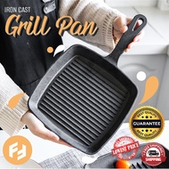 Pre-seasoned Cast Iron Grill Pan 22cm 24cm No Coating Non-Stick Induction Griddle Skillet Oven Safe 