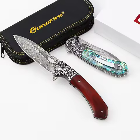 VG10 Damascus Folding Pocket Knife Utility Camping Bushcraft Survival Knives EDC Tactical Hunting Kn