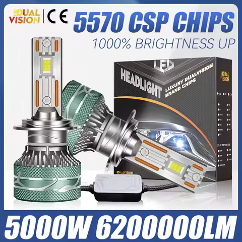 K5C H7 LED 5000W Power Car Headlight Bulb Canbus H3 H1 H4 H11 H8 H9 9005 9006 HB3 HB4 9012 HIR2 5570