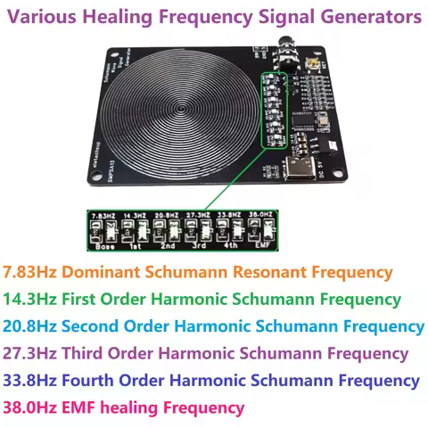 Schumann Resonance 7.83HZ 14.3 20.8 27.3 33.8 Cycle Frequency Scalar Generator for Grounding and Ele
