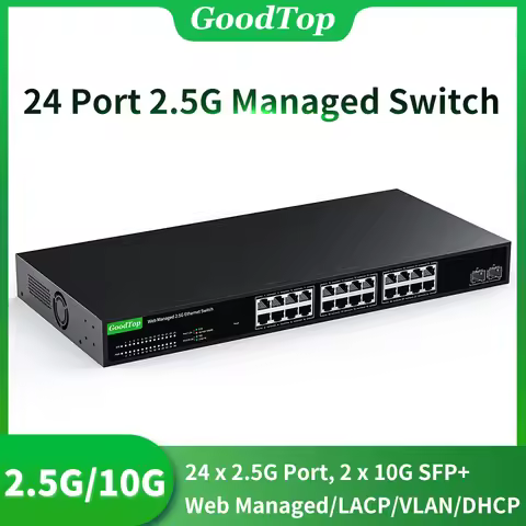 GoodTop 24 Port 2.5G Web Managed Switch,24 x 2.5G Port,2 x 10G SFP+,Easy Smart Managed Network Switc