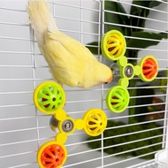 Spinning Windmill Bell Ball Parrot Toy Boredom Relief Chew Cage Hanging Toy for Budgie Cockatiel Lov