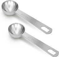2 PCS 2 Teaspoon(10 mL | 10 cc | 2 Tsp | 2/3 Tablespoon) Stainless Steel Single Measuring Spoon, Eas