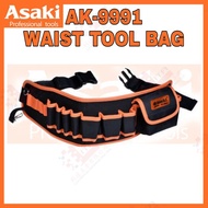 ASAKI JAPAN AK-9991 WAIST TOOL BAG 15 COMPARTMENT TOOL BAG