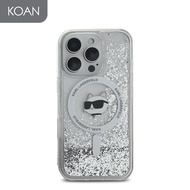 เคสมือถือ KARL Choupette Head Mag Liquid Glitter Case for iP 16 Pro / 16 Pro Max - Transparent