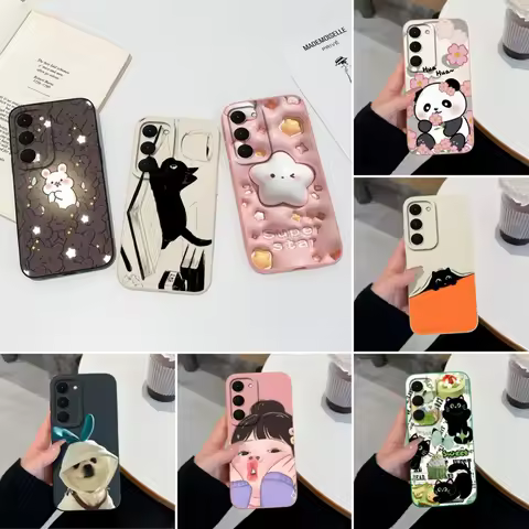 For Tecno Spark 40 Pro 4G Case KM6 Liquid Silicone Cover Cute Cartoon Cat Soft Phone Case For Tecno 