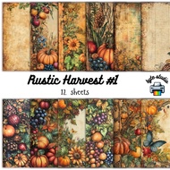 12 Sheets Rustic Harvest 1 by byte studio | Cardstock Craft Paper Journal Stationery