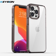 KEYSION เคส HD ใสเต็มรูปแบบสำหรับ iPhone 13 Pro Max แฟชั่น TPU + PC กันกระแทกเคสหลังโทรศัพท์สำหรับ Apple iPhone 13 13 Mini