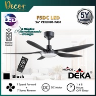 DEKA Fan DEKA KRONOS F5DC LED 56" Fan 5 Blade 7 Speed DC Motor Remote Control Ceiling Fan With Light