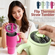 冰霸杯Tumbler 40oz 1200ml Insulated Leakproof Tumblr Cold water bottle Portable with holder Lid Straw F