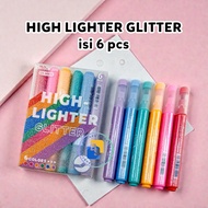 STABILO Set of 6 Pcs - Highlighter Highlighter Highlighter Glitter/