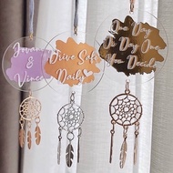 Personalised  Dream Catcher Car Pendant with your custom name / Home Decor Gift / Hiasan Gantung Ker