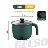 🇲🇾【Spot Priority Delivery】GEESO 1.5L Electric Frying Pot Stainless Steel Mini Rice Cooker Periuk Nas