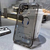 เคส สําหรับ iPhone 11 13 14 12 Pro Max 7 8 SE Plus XR X XS โปร่งใส เคสไอโฟน หูฟัง เคสโทรศัพท์ ดนตรี Case เรียบง่าย เคสโทรศัพท์มือถือ