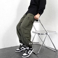 [Leopard Open House] M-8XL Spring Autumn Street Wear Overalls Korean Version Men's Versatile Trouser