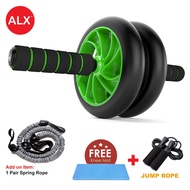 ALX Double Wheel Stable AB Roller Sport Gym 6 Packs Abs Exercise [Free Knee Mat]