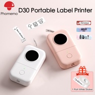 Phomemo D30 Mini Bluetooth Thermal Label Printer,Portable Sticker Maker Machine