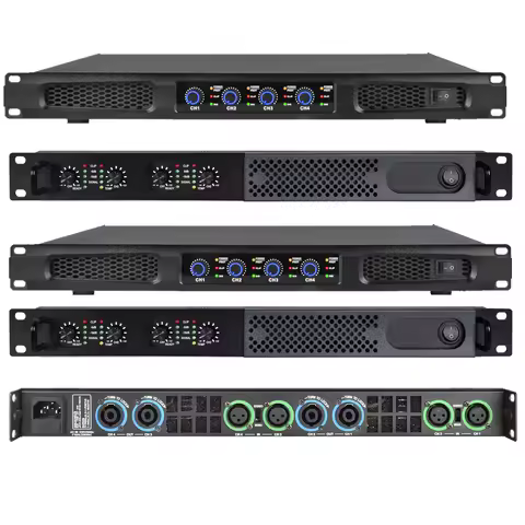 Classic KS6400 Four Channel 6400W Digital Amplifier 4 Export Powe AMP 2 Output 2600 Watt Driving Sub