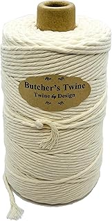 Twine by Design Made in USA Butchers Twine, 22-Ply, 1 LB Spool, 656 Feet, Food Safe Kitchen Cotton S