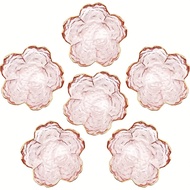 TEMU Set Of 6 Glass Bowls Featuring Cherry Designs, Perfect For Serving Soy Sauce, Vinegar, And Othe