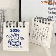 ICVMAX Coil Calendar, Mini Portable 2026 Desk Calendar,  Cartoon Calendar Plan Book Desktop Ornament