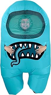 Kids' Cyan Impostor Inflatable Costume for Children, Standard Size up to 4'9", One Size Fits Most - 