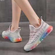 Rainbow Jelly Soft Sole Flying Woven Coconut Women's Shoes 2024 Summer Mesh Breathable Sports Casual Running Shoes