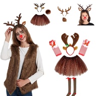 Adult Deer-Themed Costume Set - Tutu Skirt & Ears Headband for Halloween and Christmas