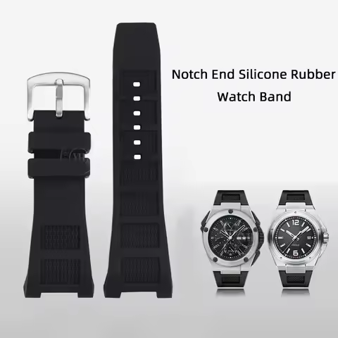 Silicone Rubber Watch Band for IWC Ingenieur Strap for Men 30*16mm IW323601 IW323608 Waterproof Watc