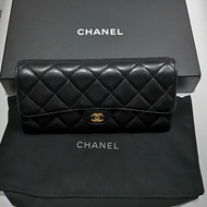 Chanel classic wallet經典羊皮長銀包錢包長夾 有購買單 保證卡 盒 防塵袋 AP0241