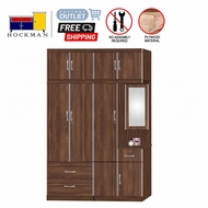 5 Feet Wardrobe Cupboard Mirror Walnut 52908 Furniture Almari Baju Bilik 5 Kaki Siap dipasang