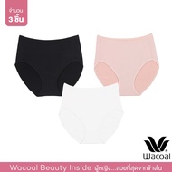 Wacoal Panty กางเกงในรูปทรง SHORT แบบเต็มตัว 1 เซ็ท 3 ชิ้น (ดำ BL/ เบจ BE/  ครีม CR) - WU4T34