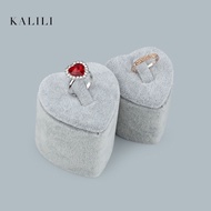 Ice Velvet Heart-Shaped Display Stand Ring Holder Ring Holder Ring Holder Jewelry Jewelry Display