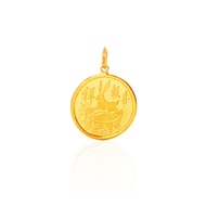 Gold Behance Rabbit Zodiac Pendant in 916 Gold by Ngee Soon Jewellery