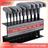 [Lifestyle] 10PCS Imperial Hex Key T-Handle Set 3/32"-3/8" T-Handle Allen Wrench Set with Storage Ra