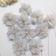 (1 dozen) Camellia Flower Application 3MT.5K kebaya/ wedding dress/ bridesmaid/ sequin/ craft organz