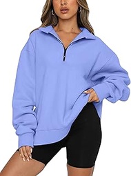 Womens 1/4 Zip Pullover Long Sleeve Sweatshirt Quarter Zip Hoodies
