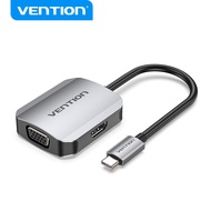 Vention USB C to HDMI/VGA Converter 2 in 1 4K/1080P Phone Connect to TV Monitor Projector 34AWG/26AW