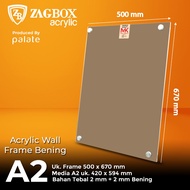 Acrylic / Akrilik Frame Poster / Wall Display Ukuran A2 / 2mm