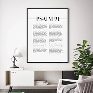Psalm 91 Scripture Canvas Painting The Lord Psalm 23:1-6 Bible Verse Posters and Prints Religious