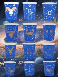 50/25/10, 9-Ounce Paper Cup, Hot Stamping/12 Zodiac Theme, Disposable Bathroom Cup, Mouthwash Cup, P