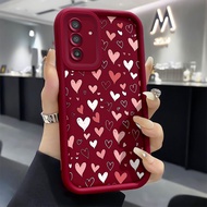 Pink Heart Silicone Case for Samsung A17 4G/A17 5G/M17 5G/F17 5G, Drop-Resistant Soft Rubber Cover