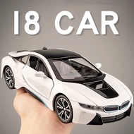 1:22 BMW I8 Simulation Alloy Car Model Diecast Ornament Sound & Light Pull Back Function Collection 
