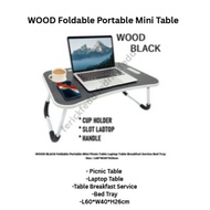 WOOD Foldable Portable Mini Picnic Table Laptop Table Breakfast Service Bed Tray 60*40*26cm