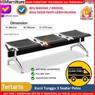 Kursi Tunggu / Kursi Bandara Stainless 3 Dudukan Polos L03