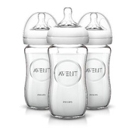 ขวดนมแก้ว  AVENT Natural Glass Bottle 8 Ounce (Pack of 3)