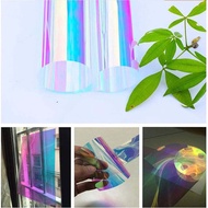 300cm Colorful PET Rainbow Window Film Chameleon Window Tint Film Iridescent Film for Home Self Adhe