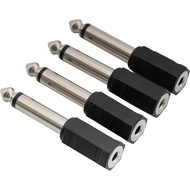 6.35mm Mono to 3.5mm Stereo Connector 6.35mm (1/4 inch) TS Male to 3.5mm (1/8 inch) TRS Female Audio